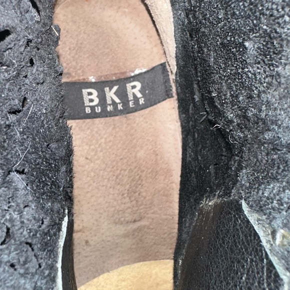 Black Leather Ankle Booties with floral leather lace and distressed fini… - Picture 6 of 6